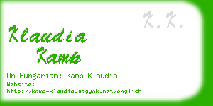 klaudia kamp business card